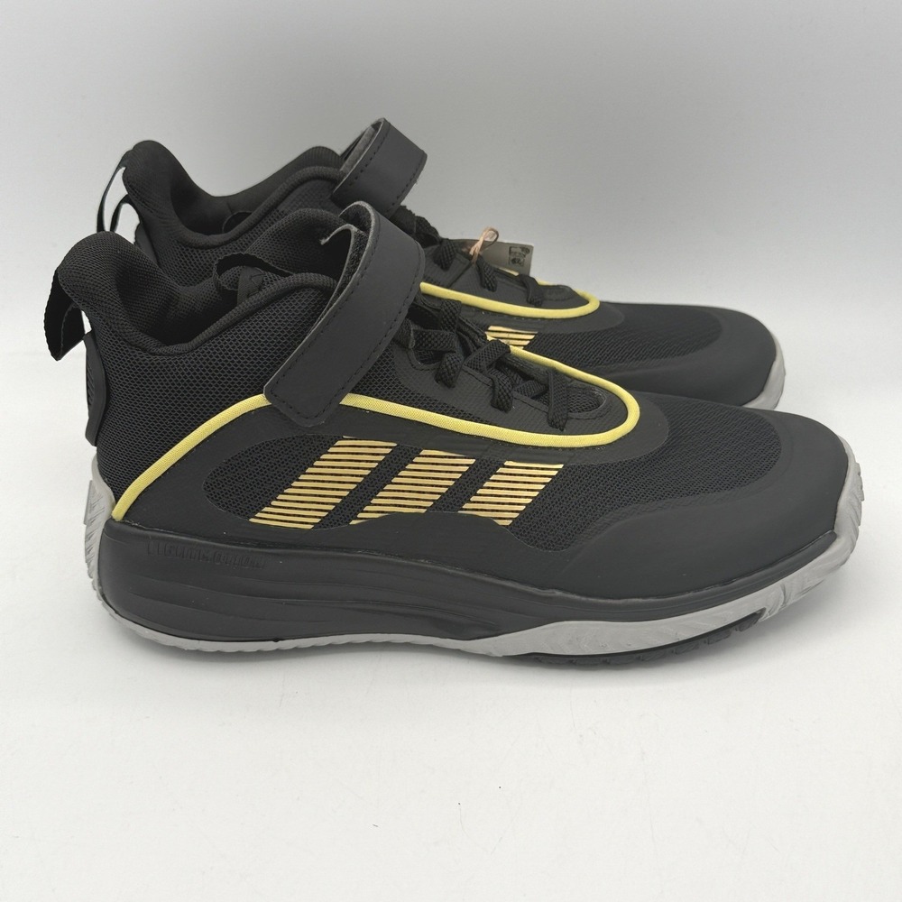 Adidas Ownthegame 3.0 K Basketball Shoes Kids 4 Black Gold Grey JR8690